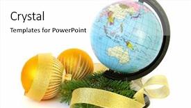  Presentation with world flags and globe - Amazing presentation design having world globe russian and christmas backdrop and a white colored foreground