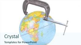  Presentation with middle east - Presentation theme featuring world globe with vice grip background and a sky blue colored foreground