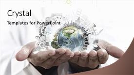  Presentation with nursing care plan - Audience pleasing presentation consisting of world hands - care and protect our planet backdrop and a white colored foreground