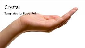  Presentation with hand holding colorful brain sketch - Cool new PPT theme with world hands - hand as if holding something backdrop and a white colored foreground