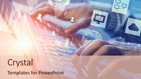  Presentation with keyboard - Audience pleasing PPT layouts consisting of world hands - man typing on keyboard mixed backdrop and a lemonade colored foreground