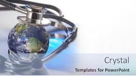  Presentation with health - Amazing theme having world-health-day-concept-stethoscope backdrop and a light blue colored foreground