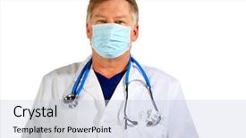  Presentation with health organization - Theme consisting of world health organization - doctor in a paper mask background and a light blue colored foreground