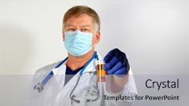  Presentation with world health organization - Slides with world health organization - doctor in a paper mask background and a light gray colored foreground