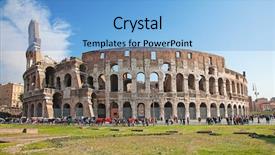  Presentation with heritage - PPT layouts with world heritage - ruins of the colloseum background and a light blue colored foreground