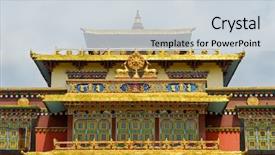  Presentation with nepal - Slides with world heritage - shechen monastery in kathmandu nepal background and a  colored foreground