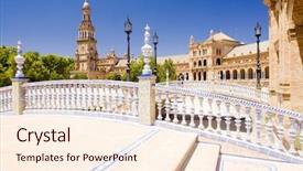  Presentation with spanish heritage - Presentation theme enhanced with world heritage - spanish square plaza de espana background and a lemonade colored foreground