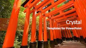  Presentation with tree sky trees green - Amazing presentation theme having world heritage - thousands of torii with green backdrop and a crimson colored foreground