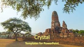  Presentation with historical heritage - PPT theme consisting of world heritage site in thailand background and a tawny brown colored foreground