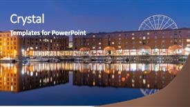  Presentation with royal blue - PPT theme consisting of world heritage site the royal background and a ocean colored foreground