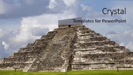  Presentation with world history - PPT theme consisting of world history - ancient mayan pyramid kukulcan temple background and a light blue colored foreground