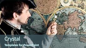  Presentation with world history - Audience pleasing presentation consisting of world history - portrait of a handsome man backdrop and a ocean colored foreground