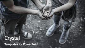  Presentation with world hunger - PPT layouts featuring world hunger - poverty concept poor people begging background and a dark gray colored foreground