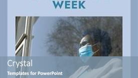  Presentation with medical vaccine - PPT theme featuring world-immunization-week-text background and a  colored foreground