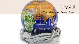  Presentation with tv news globe - Beautiful slides featuring world internet - globe and cable isolated backdrop and a yellow colored foreground