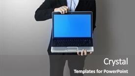  Presentation with young man holdng laptop on lap money - Colorful theme enhanced with world internet - man with laptop backdrop and a  colored foreground