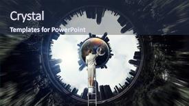  Presentation with world - PPT theme consisting of world is mine mixed media background and a navy blue colored foreground