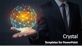  Presentation with cutout paper people standing around globe holding hands - Colorful theme enhanced with world leaders - businessman in suit holding global backdrop and a black colored foreground