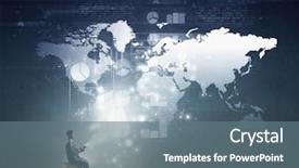  Presentation with mobile phone on car - Beautiful PPT theme featuring world leaders - man using his mobile phone backdrop and a ocean colored foreground