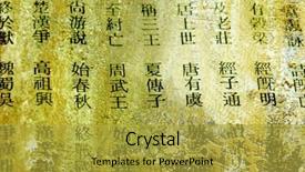  Presentation with chinese chinese - Presentation theme with world luanguage - ancient chinese words on grunge background and a gold colored foreground