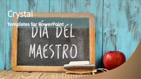  Presentation with teachers apple - Cool new presentation with world luanguage - chalkboard with the text dia backdrop and a light blue colored foreground