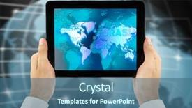  Presentation with network devices - Amazing PPT theme having world map and network backdrop and a ocean colored foreground