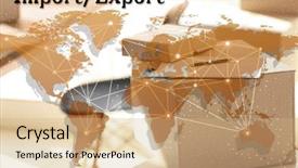  Presentation with export - Beautiful slide set featuring world map and text import backdrop and a coral colored foreground