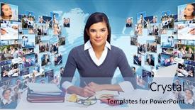  Presentation with business networking - Cool new slides with world map banner - business networking college globalization backdrop and a light blue colored foreground