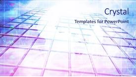  Presentation with bank building - Colorful presentation theme enhanced with blue sky and cloud backdrop and a sky blue colored foreground