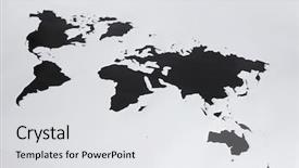  Presentation with cut - Slide set with world map cut out paper background and a  colored foreground