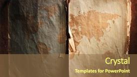  Presentation with map vintage - PPT theme with world map displayed background and a tawny brown colored foreground