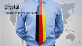  Presentation with world flag - Beautiful slide set featuring world map economy - german flag printed backdrop and a  colored foreground
