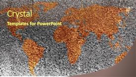  Presentation with metal corrosion - Beautiful PPT layouts featuring world map formed by corrosion backdrop and a tawny brown colored foreground