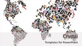  Presentation with shoes - Slides having world map made of hundreds background and a light gray colored foreground