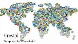  Presentation with 3d men world map - Colorful slides enhanced with world map made of nature backdrop and a white colored foreground