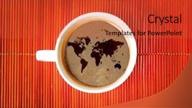  Presentation with coffee - Cool new slides with beverages science - world map on coffee backdrop and a red colored foreground