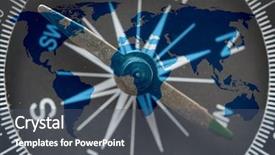  Presentation with compass map - Colorful slide deck enhanced with world map on glass compass backdrop and a  colored foreground