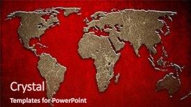  Presentation with old map - Amazing PPT layouts having world map on leather background backdrop and a tawny brown colored foreground