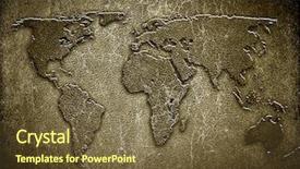  Presentation with world history - Theme consisting of world map on leather background background and a tawny brown colored foreground