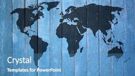  Presentation with old map - PPT layouts having world map on old wooden background and a teal colored foreground