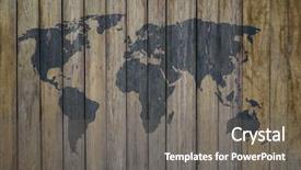  Presentation with old map - Amazing PPT theme having world map on old wooden backdrop and a gray colored foreground