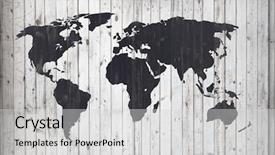  Presentation with old map - Slide set consisting of world map on old wooden background and a light gray colored foreground