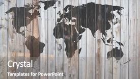  Presentation with old map - Audience pleasing theme consisting of world map on old wooden backdrop and a gray colored foreground