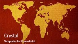  Presentation with world map - Slide deck enhanced with world map over a red background and a tawny brown colored foreground