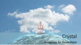  Presentation with digital - Cool new presentation design with world map shadow - digital composite of fit woman backdrop and a light blue colored foreground