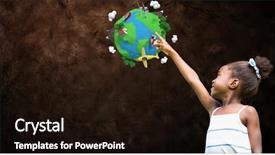  Presentation with composite - Amazing presentation design having world map shadow - digital composite of little girl backdrop and a wine colored foreground