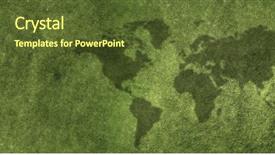  Presentation with green abstract - PPT layouts enhanced with world map shadow - green grass abstract background and a tawny brown colored foreground