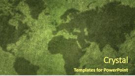  Presentation with abstract green - Beautiful PPT theme featuring world map shadow - green grass abstract backdrop and a tawny brown colored foreground