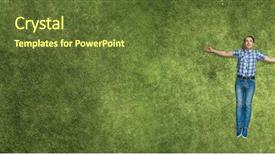  Presentation with relaxing - Presentation theme with world map shadow - guy relaxing in summer day background and a  colored foreground