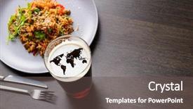  Presentation with beer foam - Slide deck consisting of world map silhouette on foam background and a  colored foreground